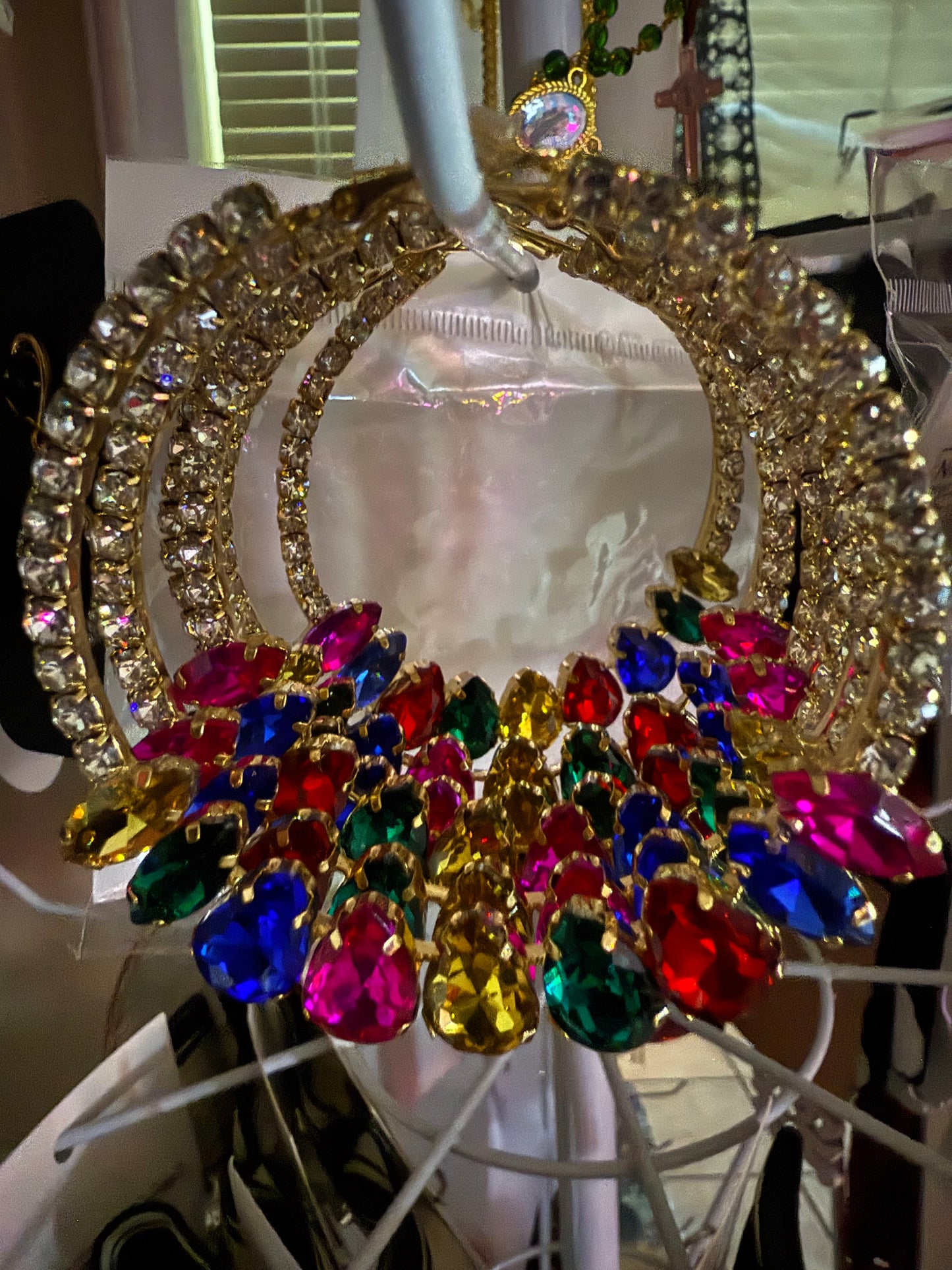Rainbow Blinging Hoops