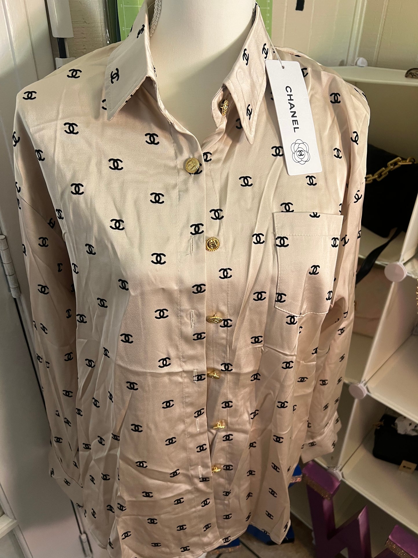 Inspired CC silk blouse