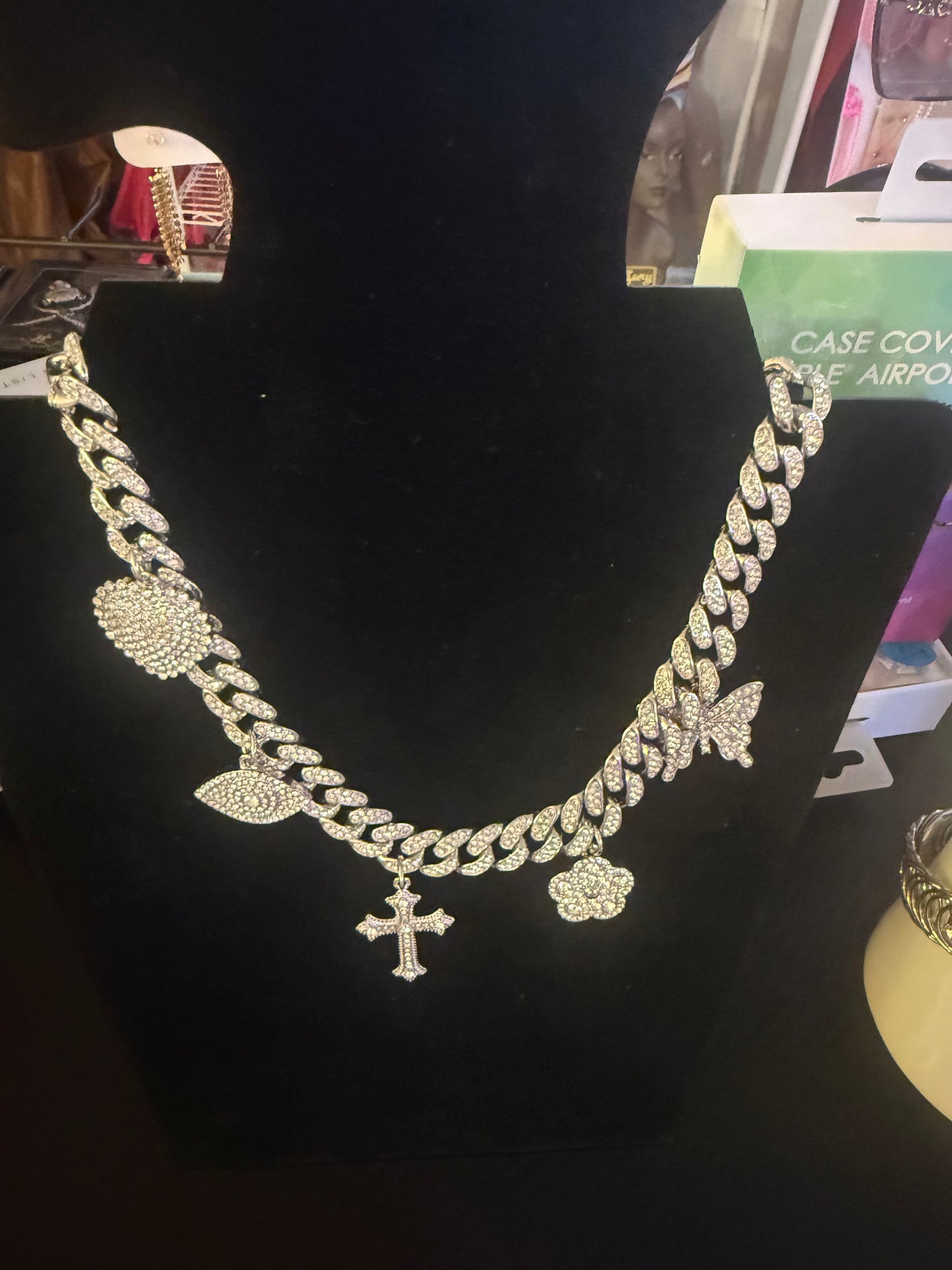 Charm cuban link necklace