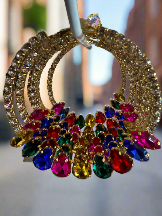 Rainbow Blinging Hoops