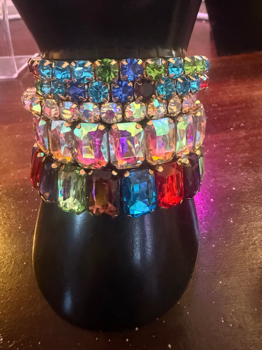Stack em bling bracelets